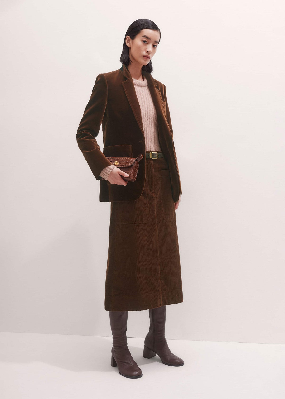 Brown Knee-High Stretch Boot | ME+EM