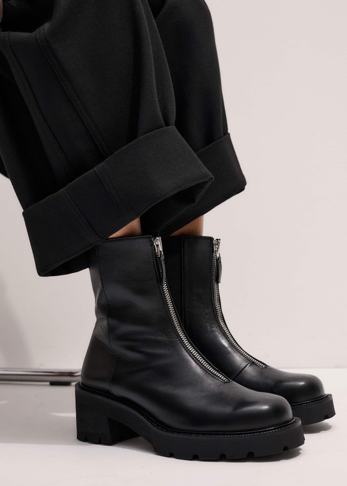 Black Zip Front Boot | ME+EM