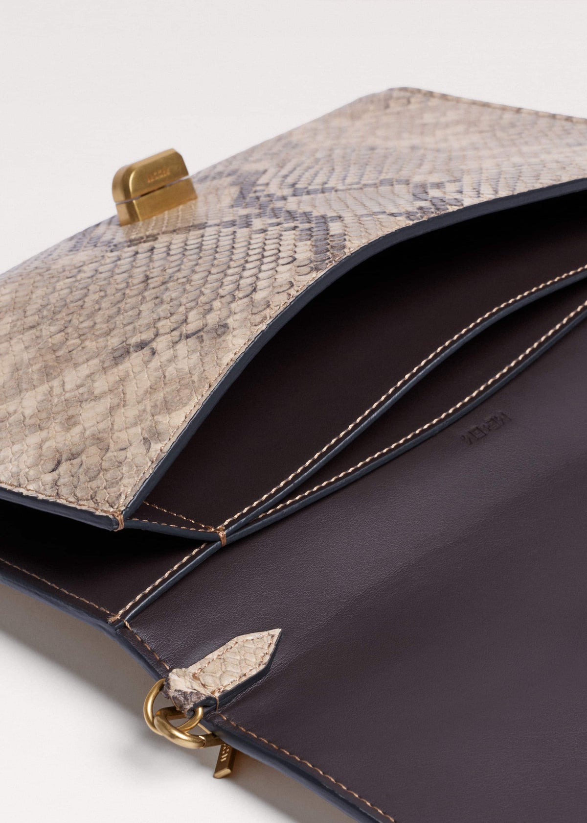 Gray Snake Print Clutch Bag | ME+EM