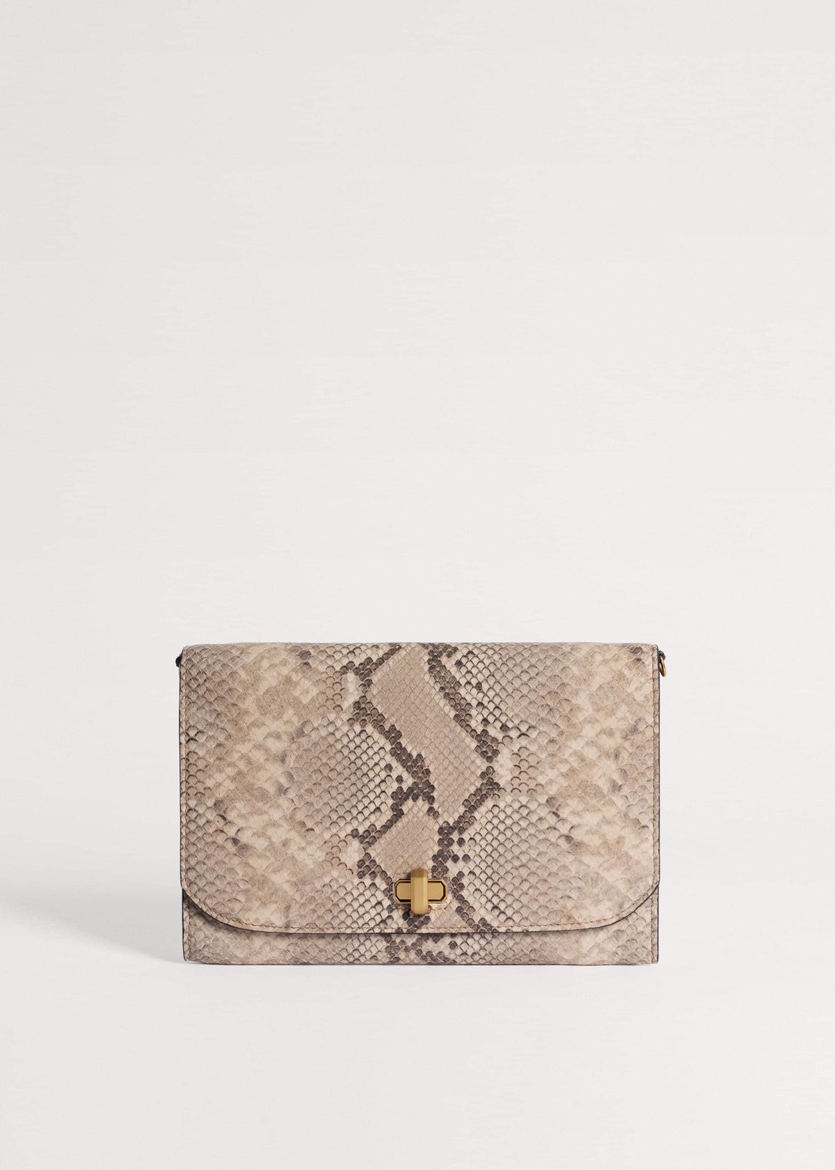 Gray Snake Print Clutch Bag | ME+EM