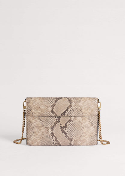 Gray Snake Print Clutch Bag | ME+EM