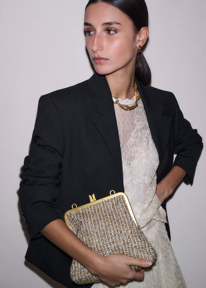 Gold Tweed AM-PM Crossbody Bag | ME+EM