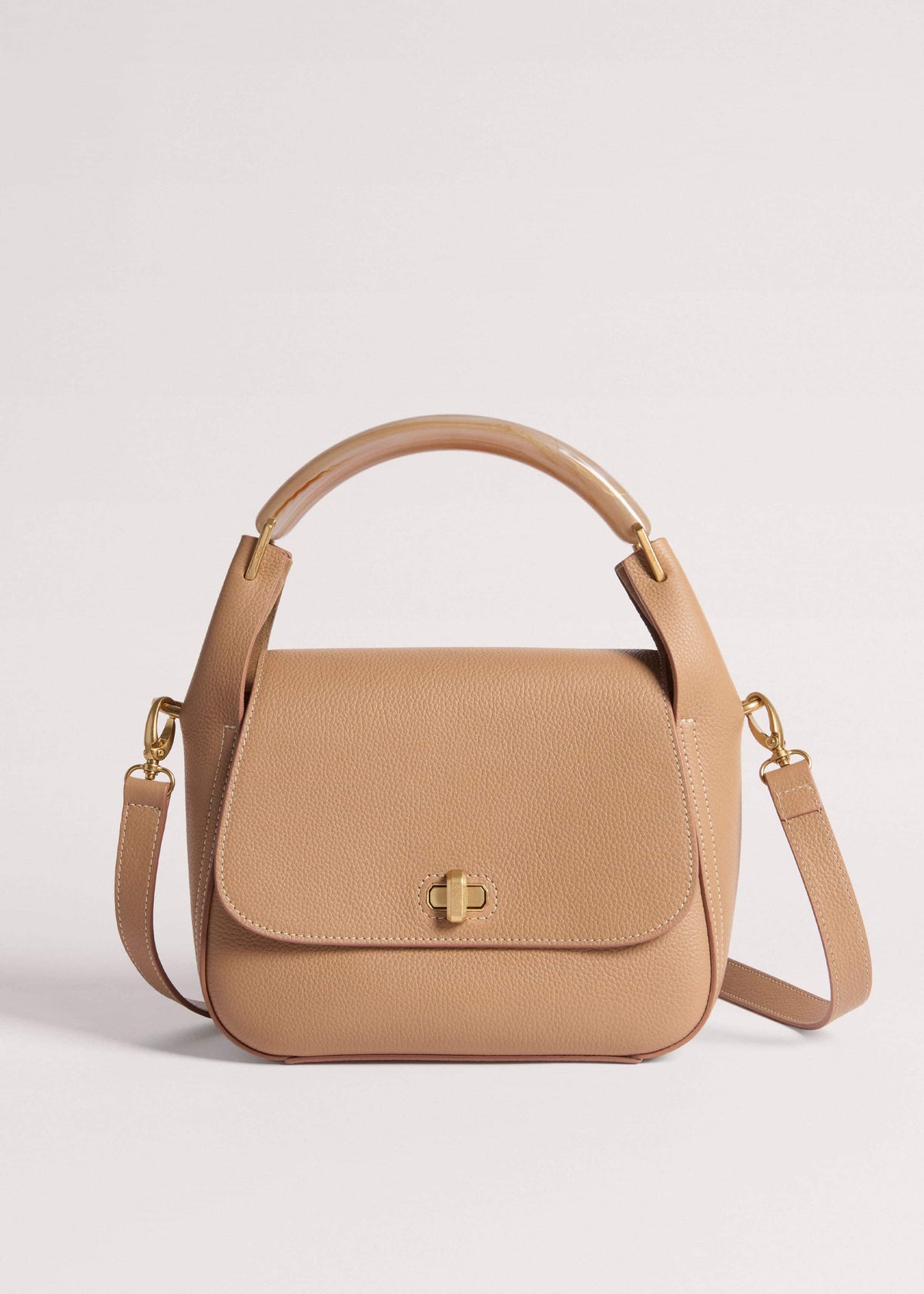 Light Brown Resin Handle Crossbody Bag | ME+EM