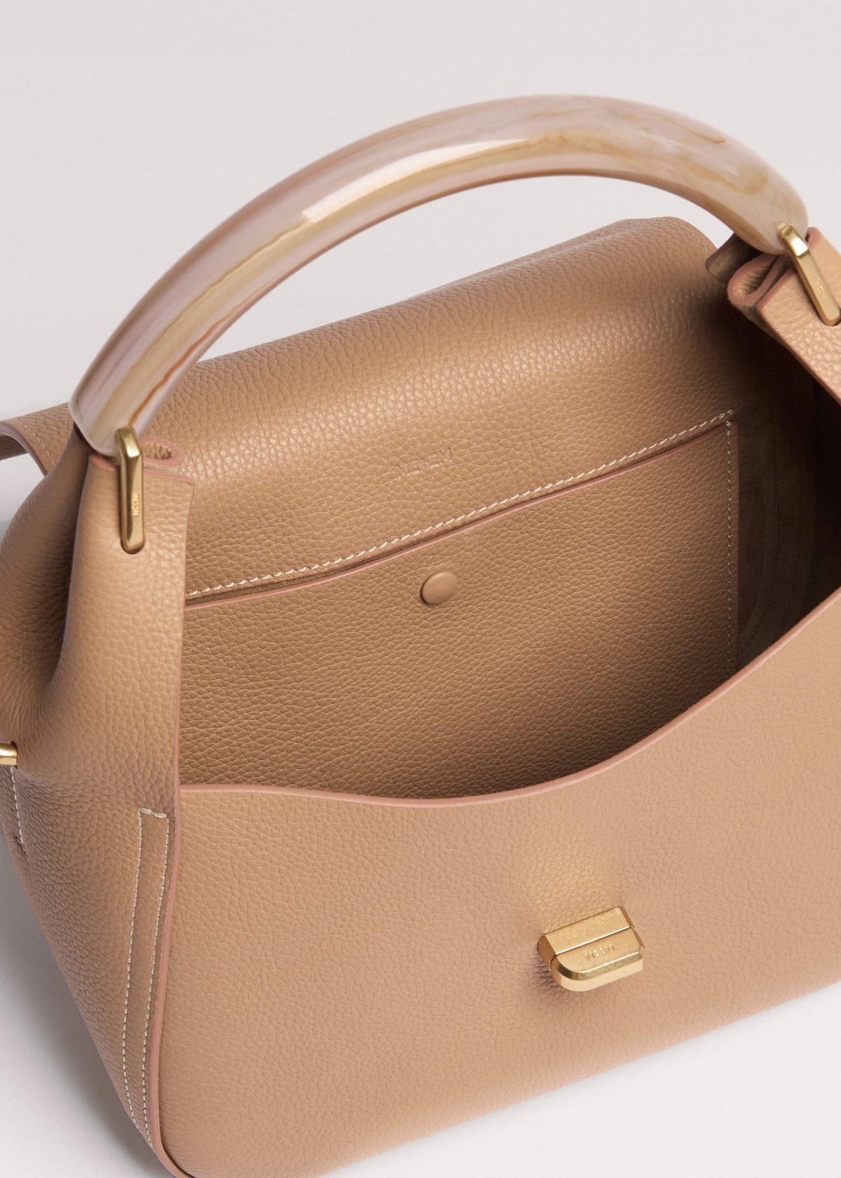 Light Brown Resin Handle Crossbody Bag | ME+EM