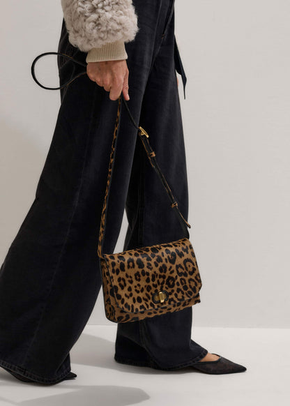 Brown 2-Way Leopard Print Crossbody Bag | ME+EM