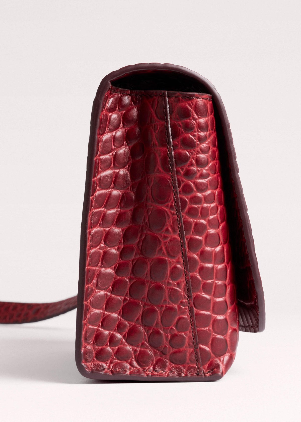 Red Leather Croc Print Clutch 2-in-1 Bag | ME+EM