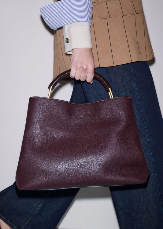 Red Leather Soft Constructed Day Bag | ME+EM