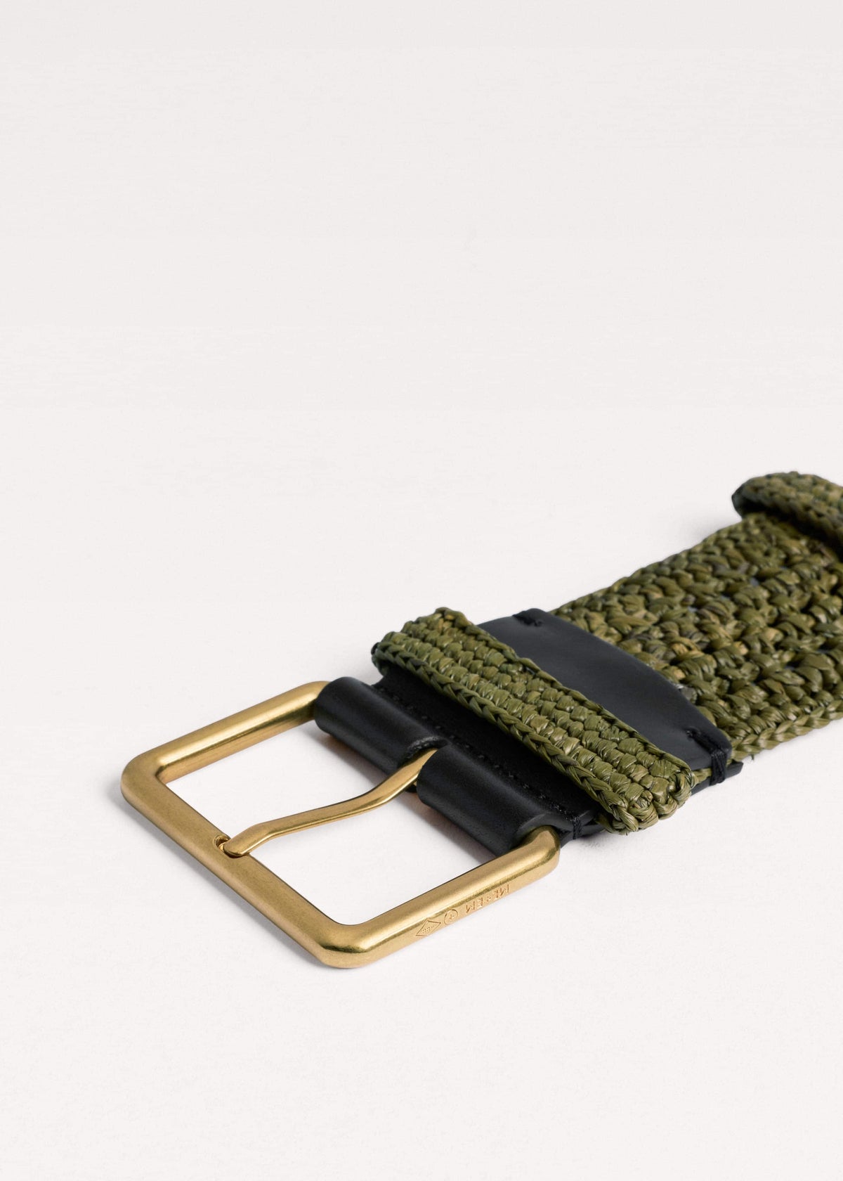 Olive Green Raffia Wide Summer Belt | ME+EM
