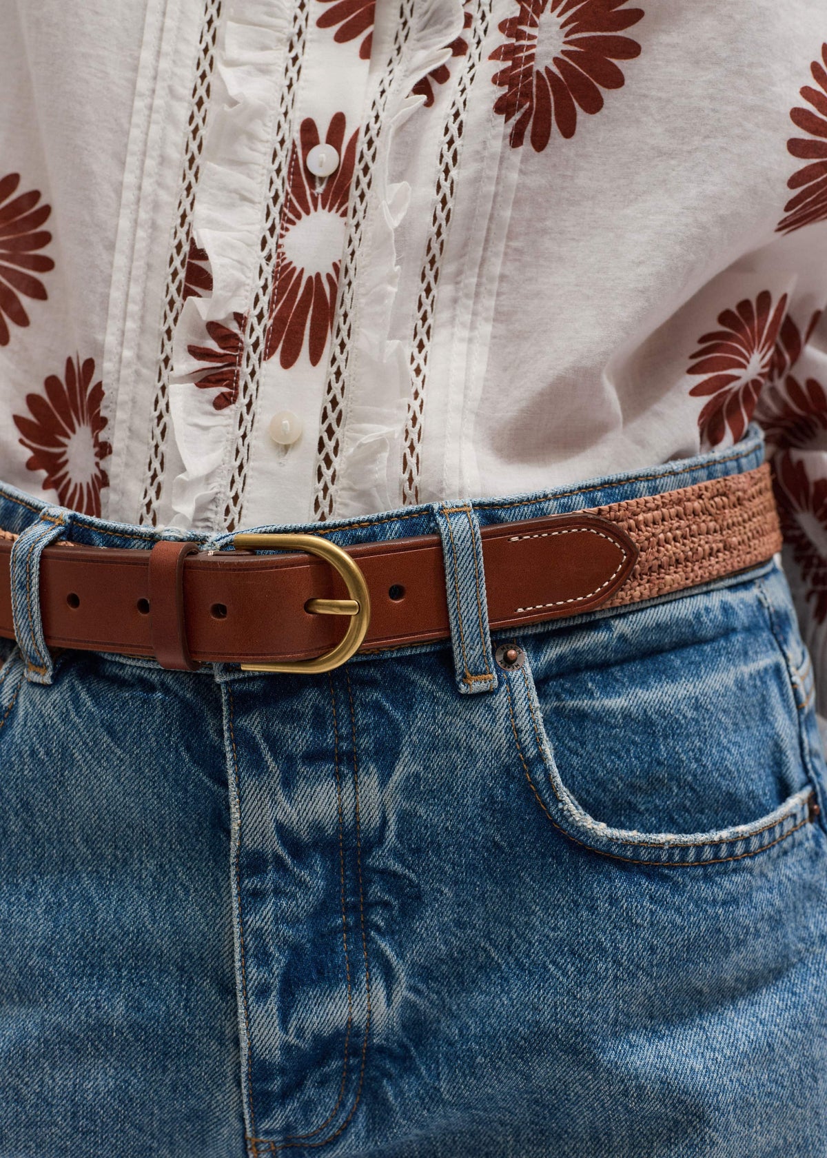 Pink Raffia Summer Belt | ME+EM