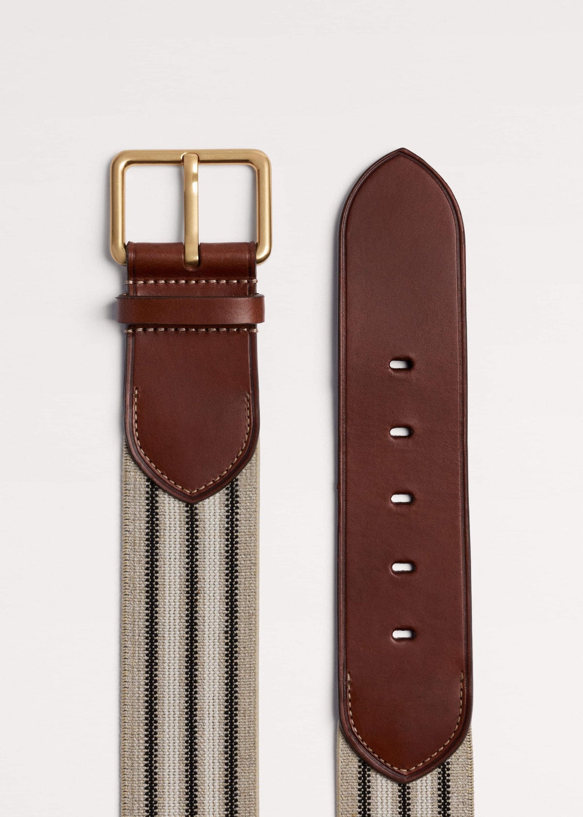 Cream Wide Elastic Belt | ME+EM