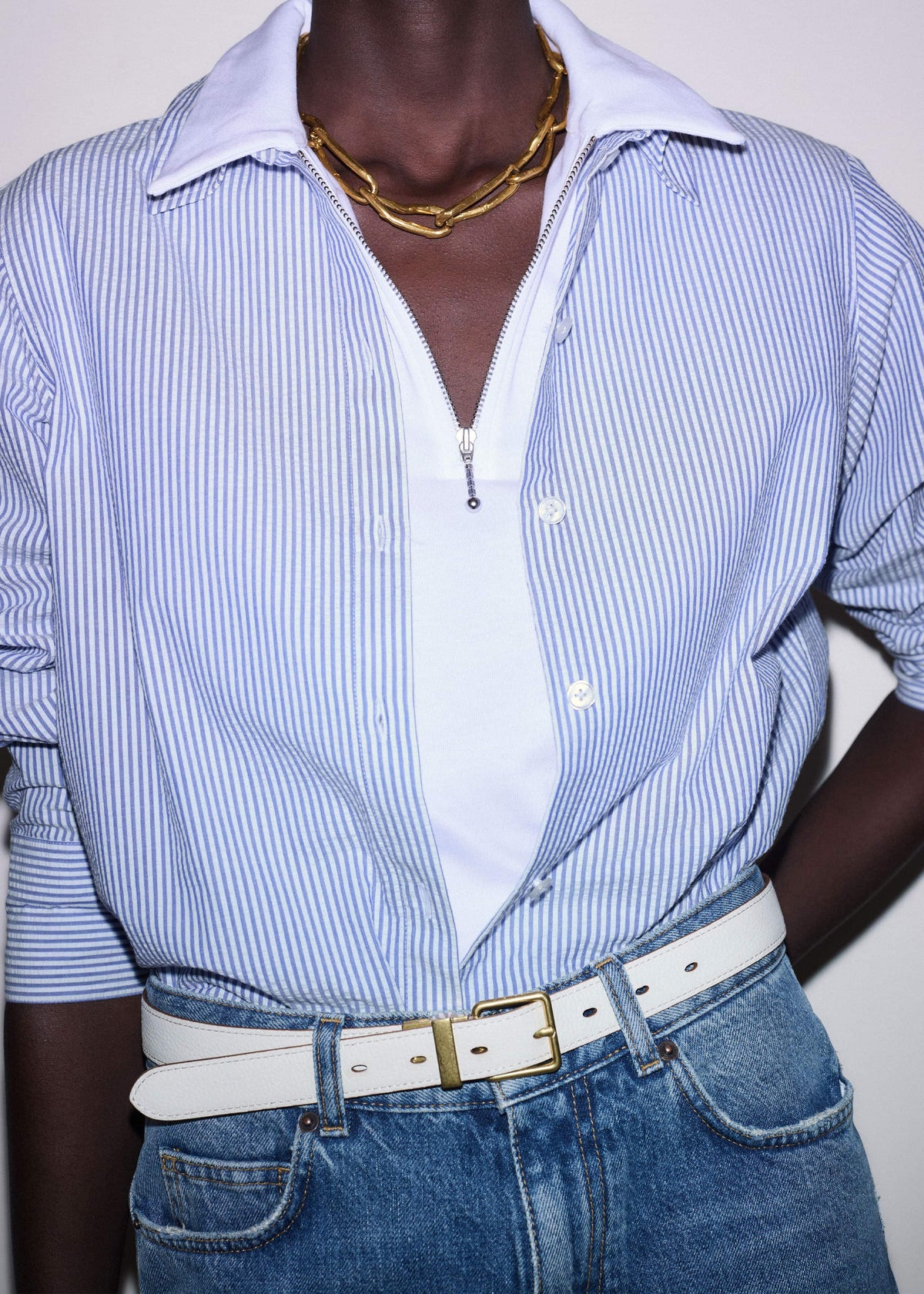 Dark Brown Buttercream Reversible Belt | ME+EM