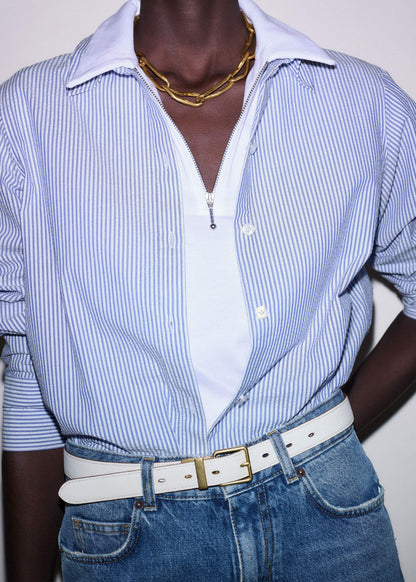Dark Brown Buttercream Reversible Belt | ME+EM