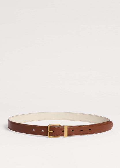Dark Brown Buttercream Reversible Belt | ME+EM