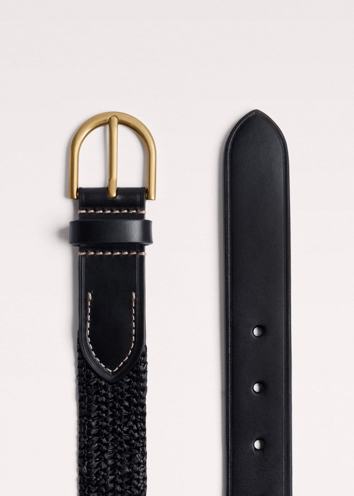 Black Round Raffia Summer Belt | ME+EM