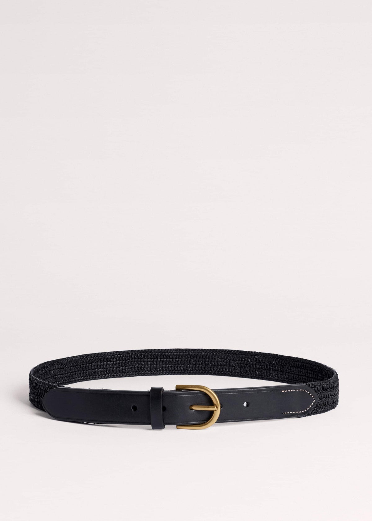 Black Round Raffia Summer Belt | ME+EM