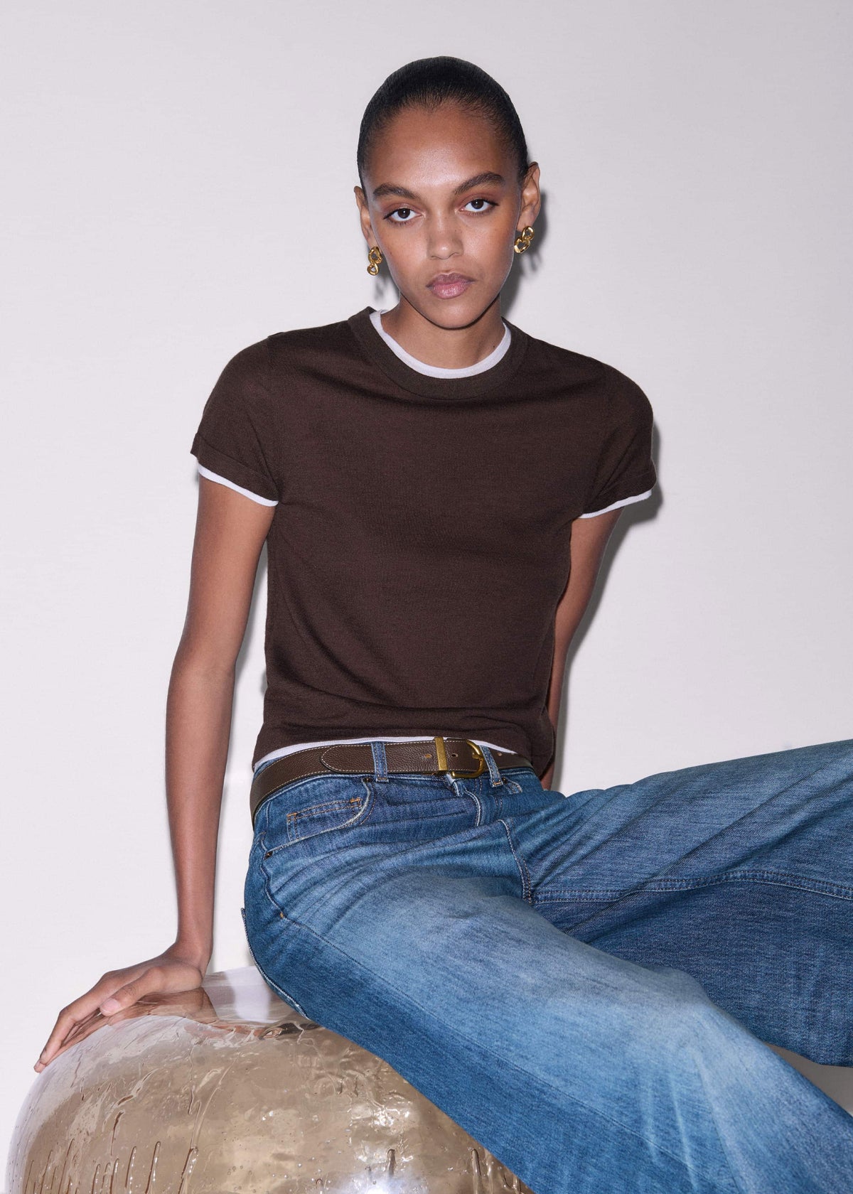 Brown Classic Round Reversible Belt | ME+EM