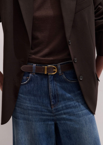 Brown Classic Round Reversible Belt | ME+EM