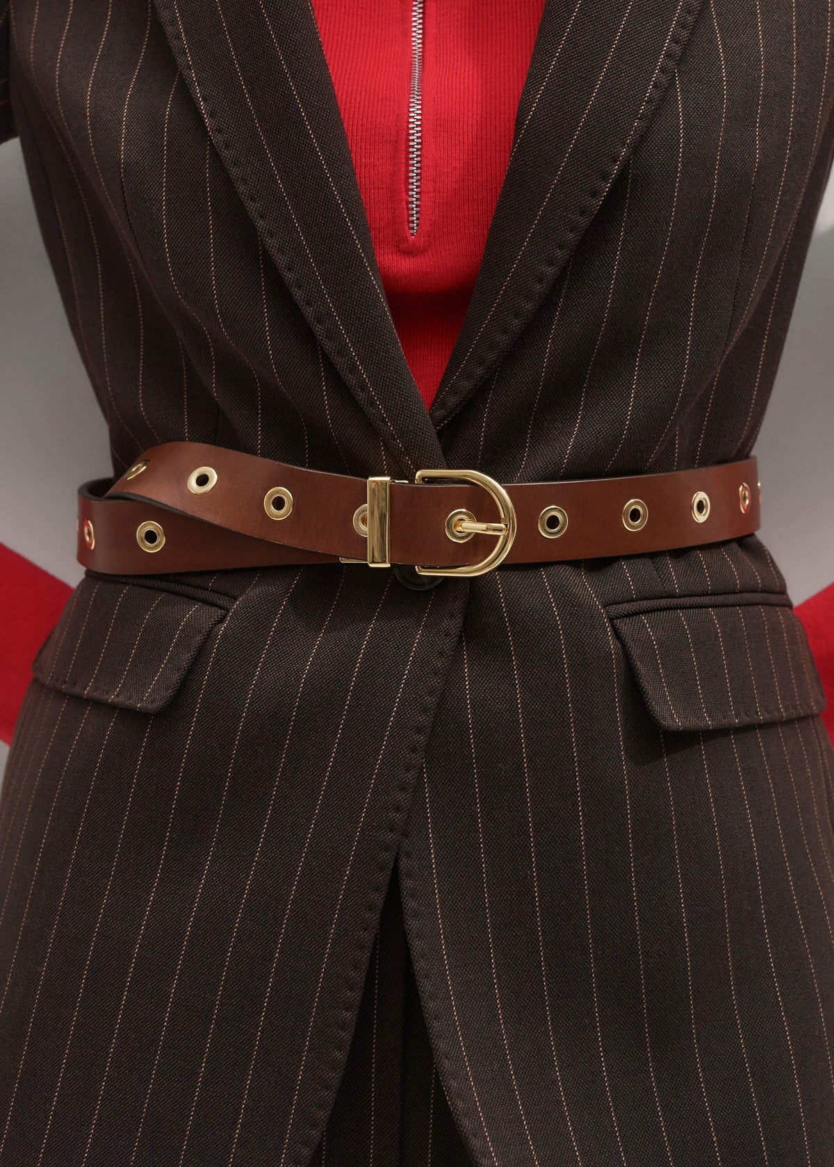 Brown Eyelet Reversible Belt | ME+EM