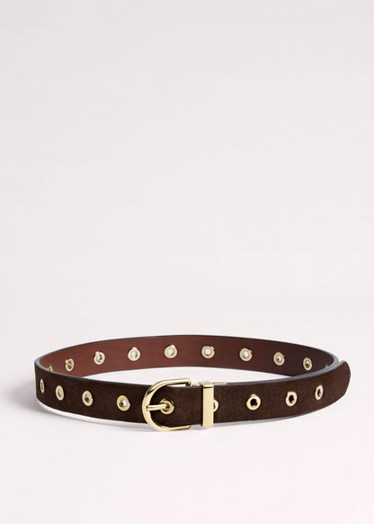 Brown Eyelet Reversible Belt | ME+EM
