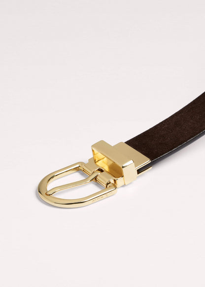 Brown Eyelet Reversible Belt | ME+EM