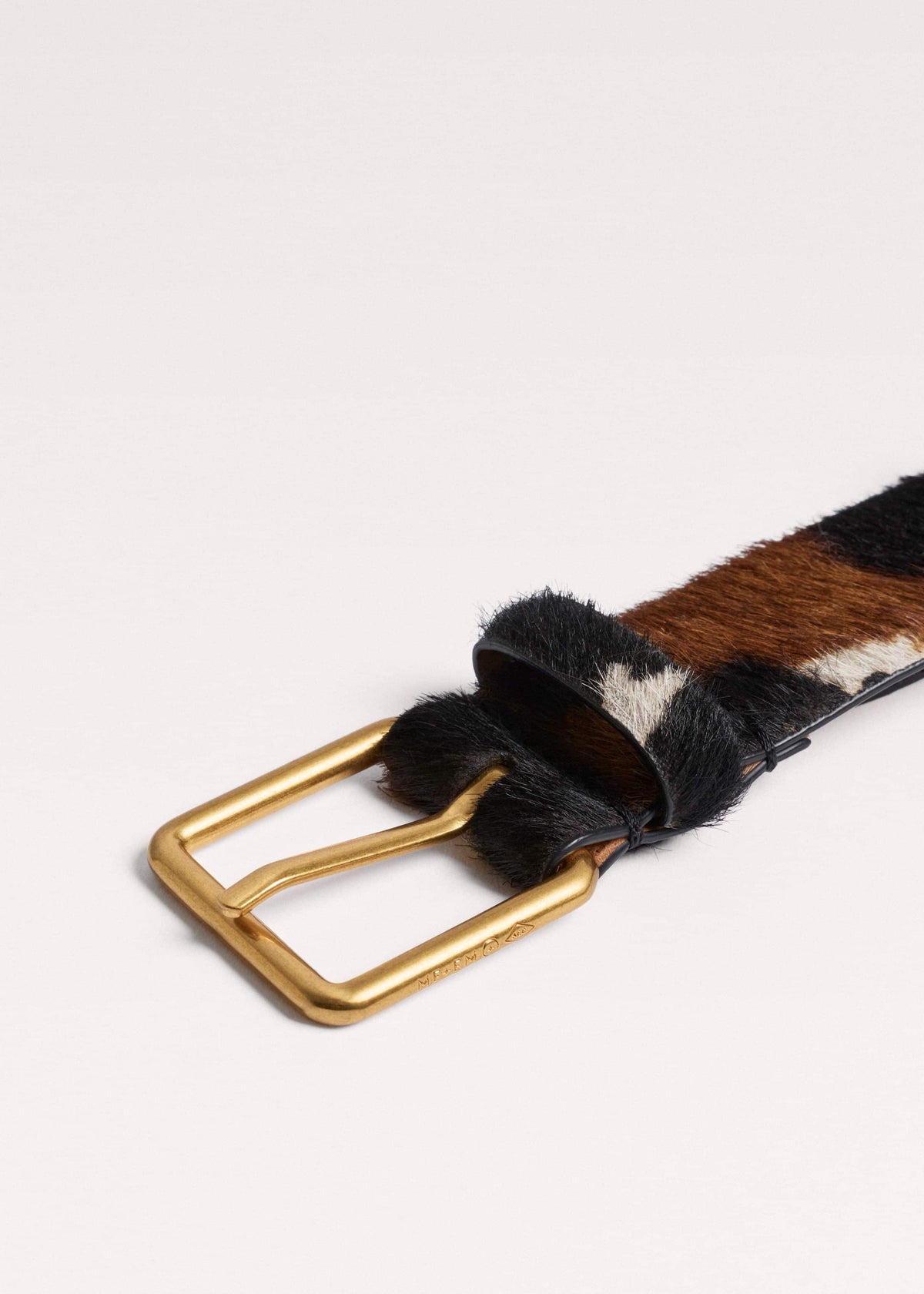Dark Brown Leather Cow Print Classic Belt | ME+EM