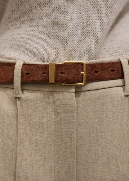 Red Italian Croc Print Reversible Belt | ME+EM