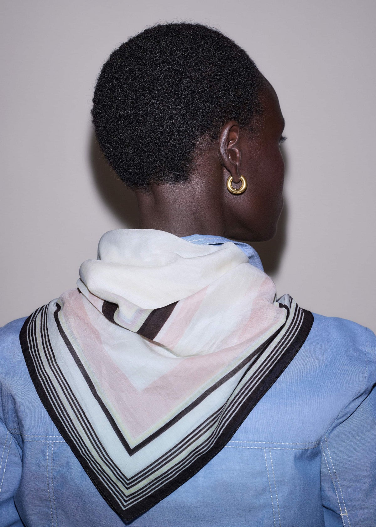 Pink Multi Stripe Border Scarf | ME+EM