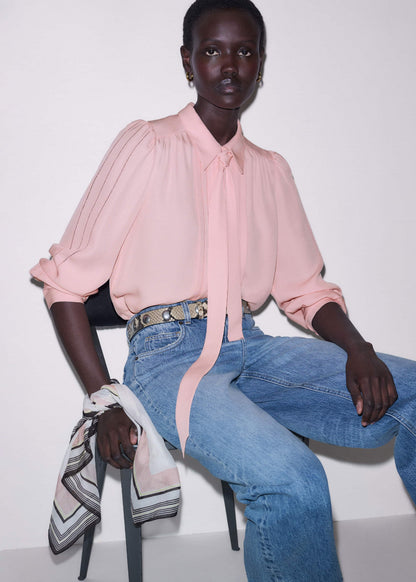 Pink Multi Stripe Border Scarf | ME+EM