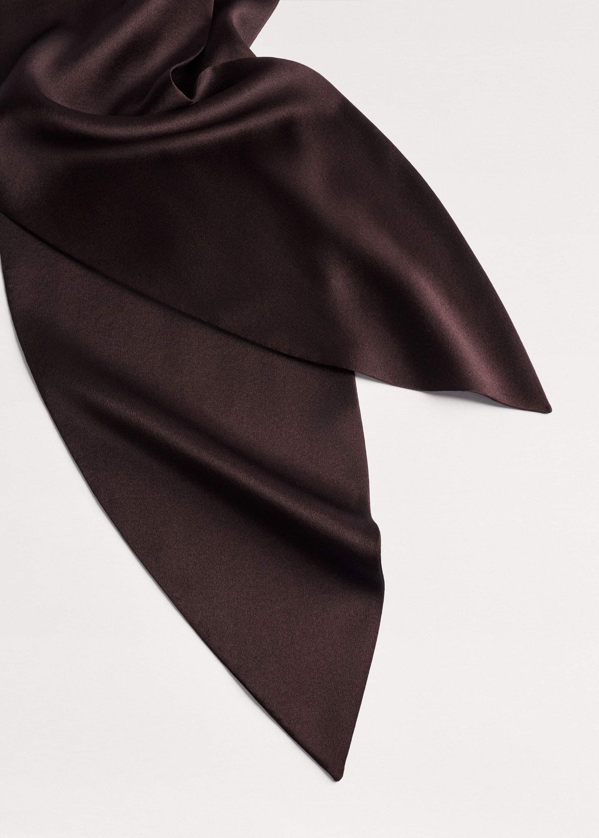 Brown Silk Satin Evening Scarf | ME+EM