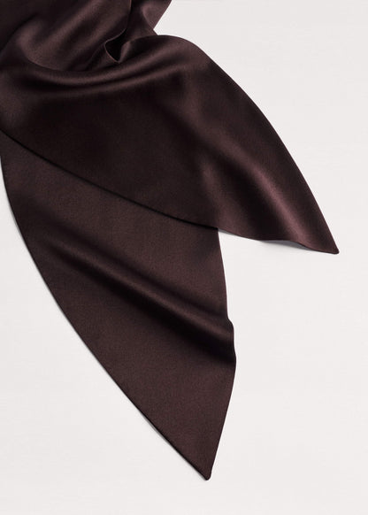 Brown Silk Satin Evening Scarf | ME+EM