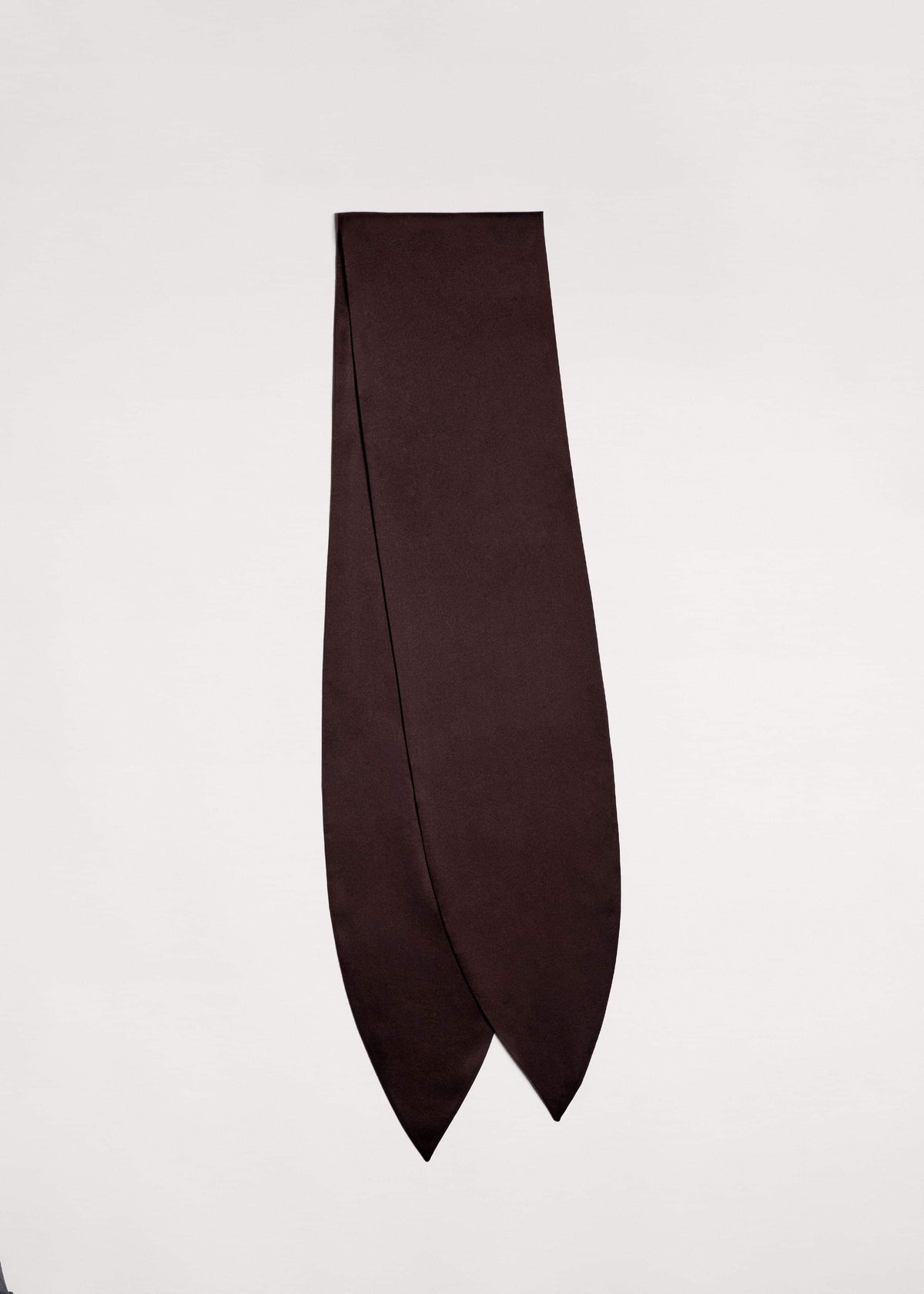 Brown Silk Satin Evening Scarf | ME+EM