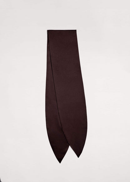Brown Silk Satin Evening Scarf | ME+EM