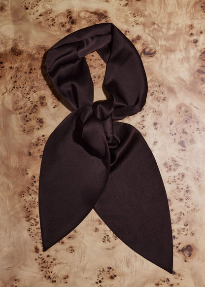 Brown Silk Satin Evening Scarf | ME+EM