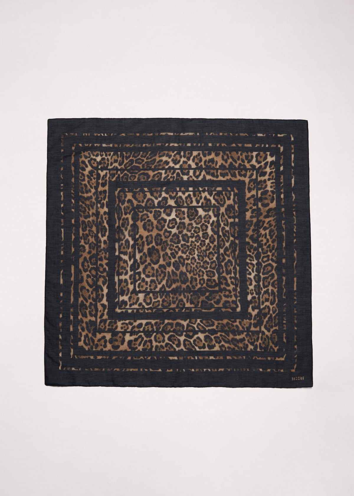 Brown Leopard Border Scarf | ME+EM