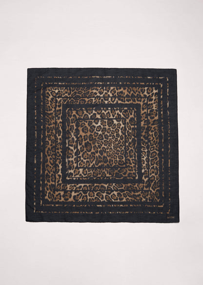 Brown Leopard Border Scarf | ME+EM