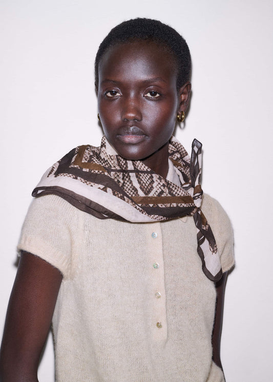Snake Print Border Scarf | ME+EM