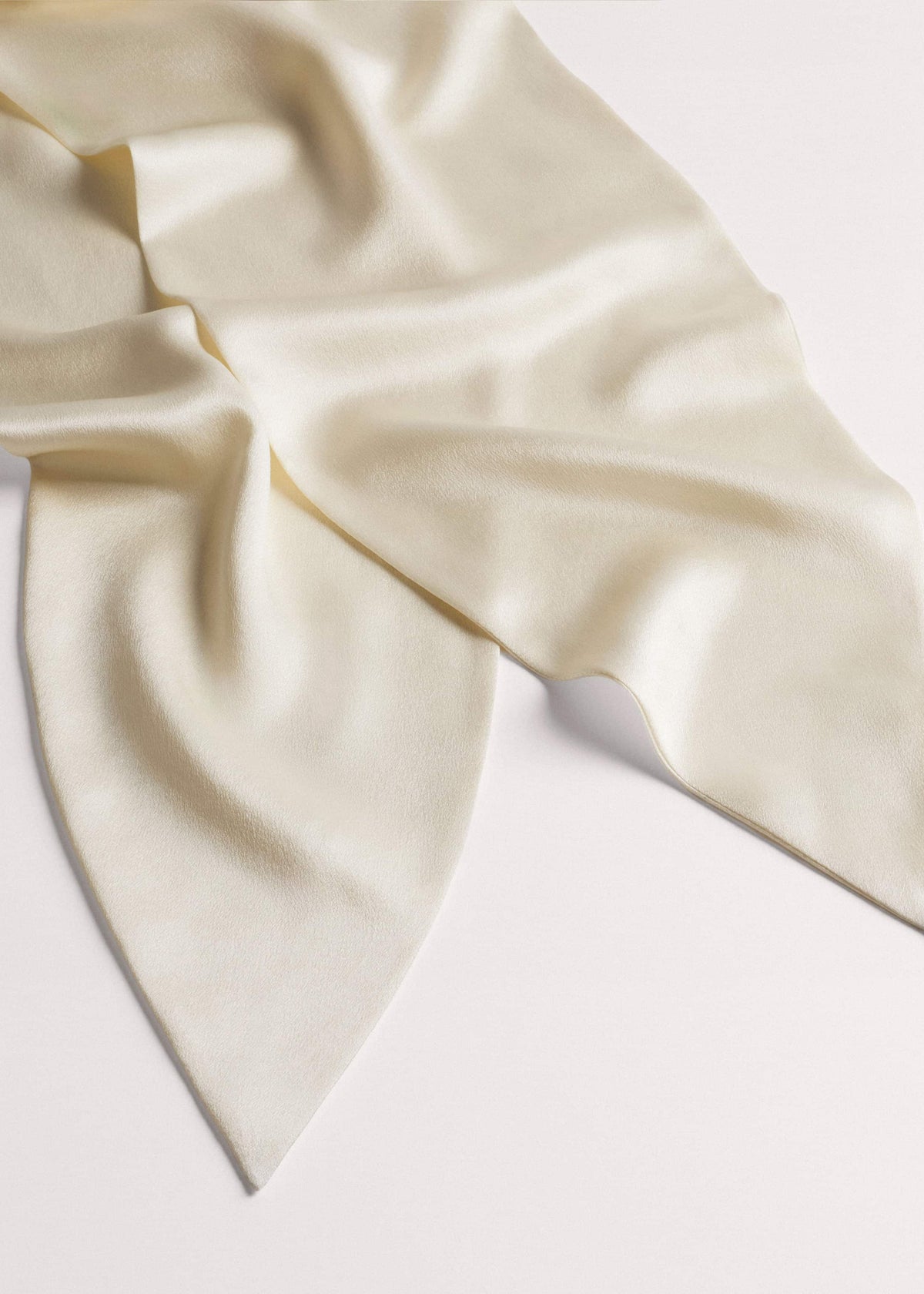 Cream Silk Satin Evening Scarf | ME+EM