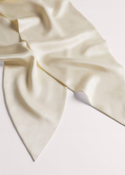 Cream Silk Satin Evening Scarf | ME+EM