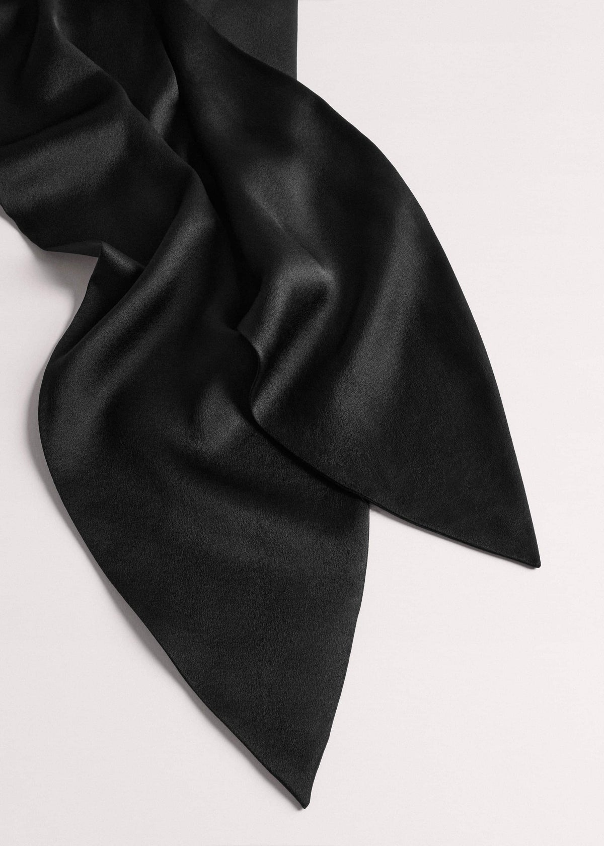 Black Silk Satin Evening Scarf | ME+EM