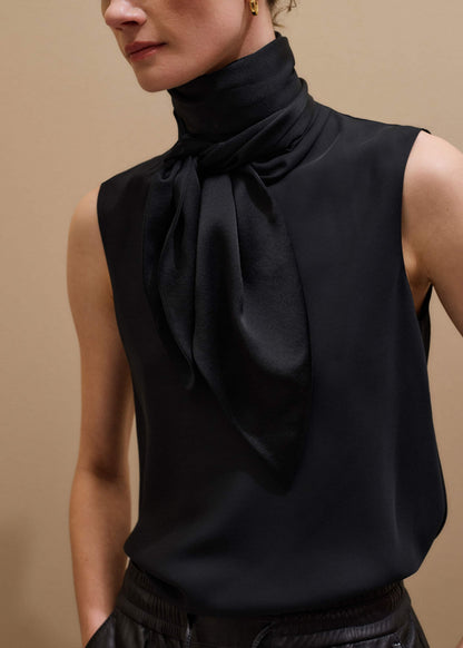Black Silk Satin Evening Scarf | ME+EM