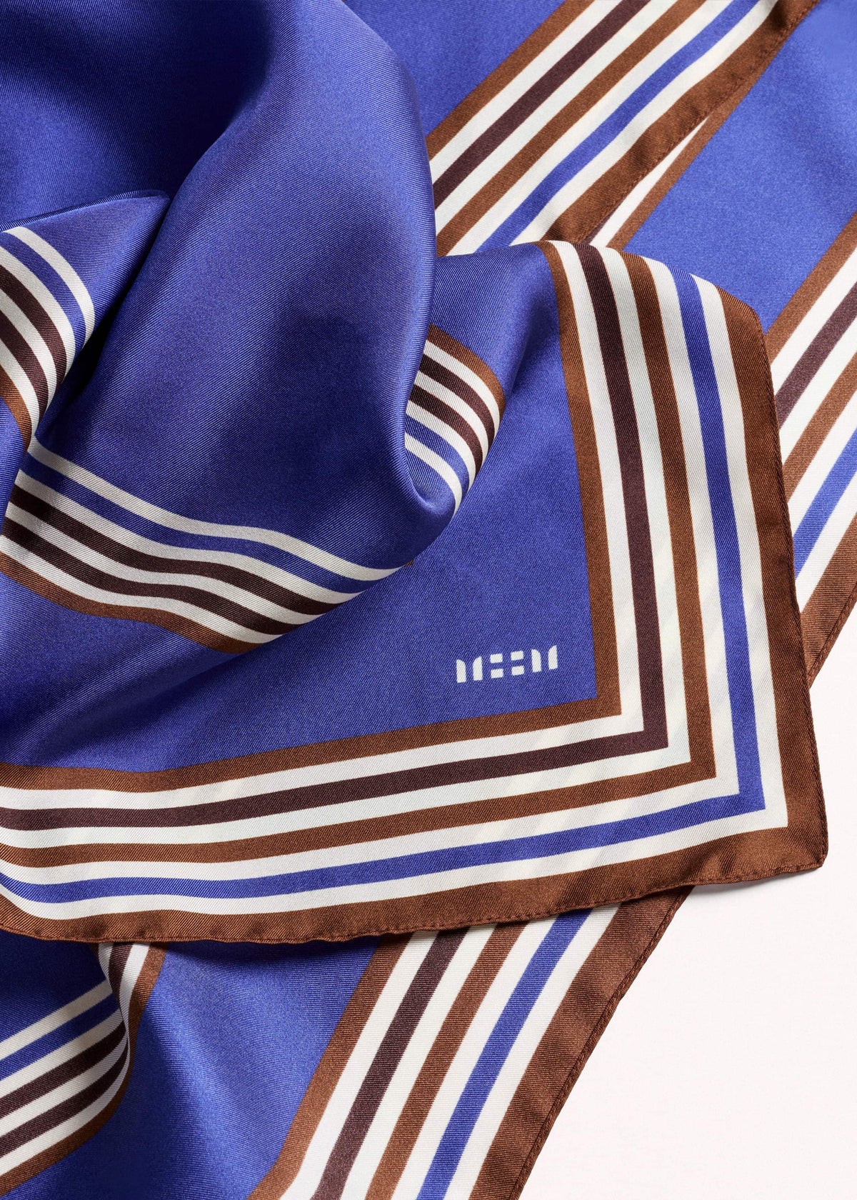 Blue Striped Silk Multi-Border Scarf | ME+EM