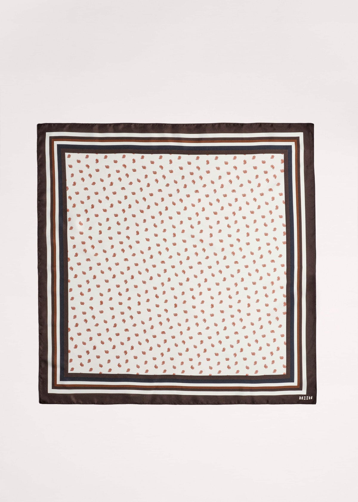 Cream Spaced Paisley Print Silk Scarf | ME+EM