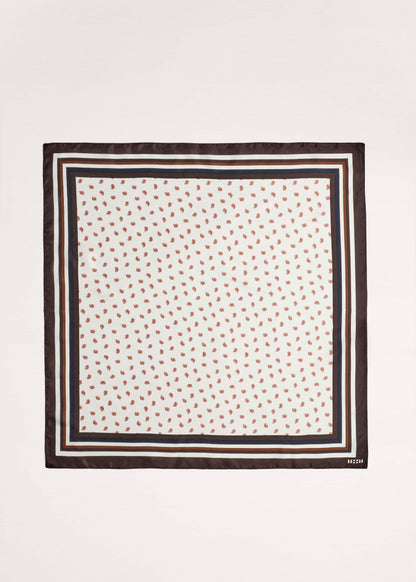 Cream Spaced Paisley Print Silk Scarf | ME+EM