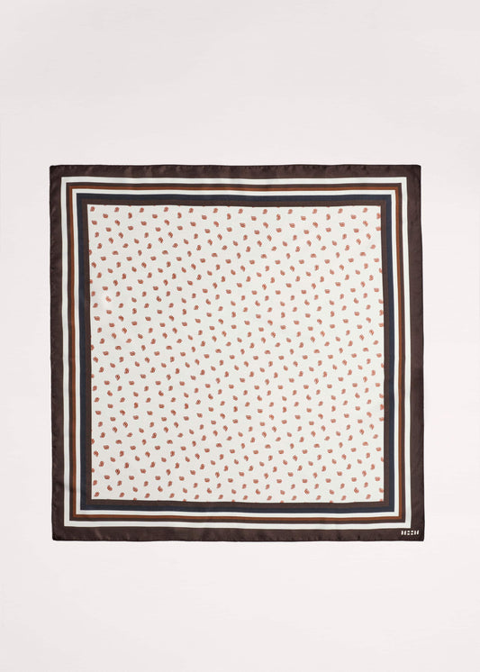 Cream Spaced Paisley Print Silk Scarf | ME+EM