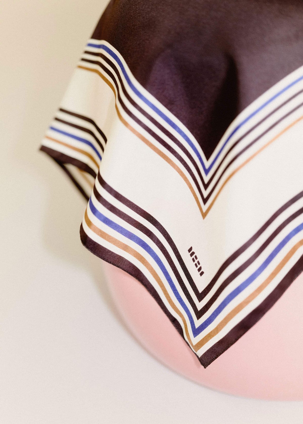 Brown Striped Silk Multi-Border Scarf | ME+EM