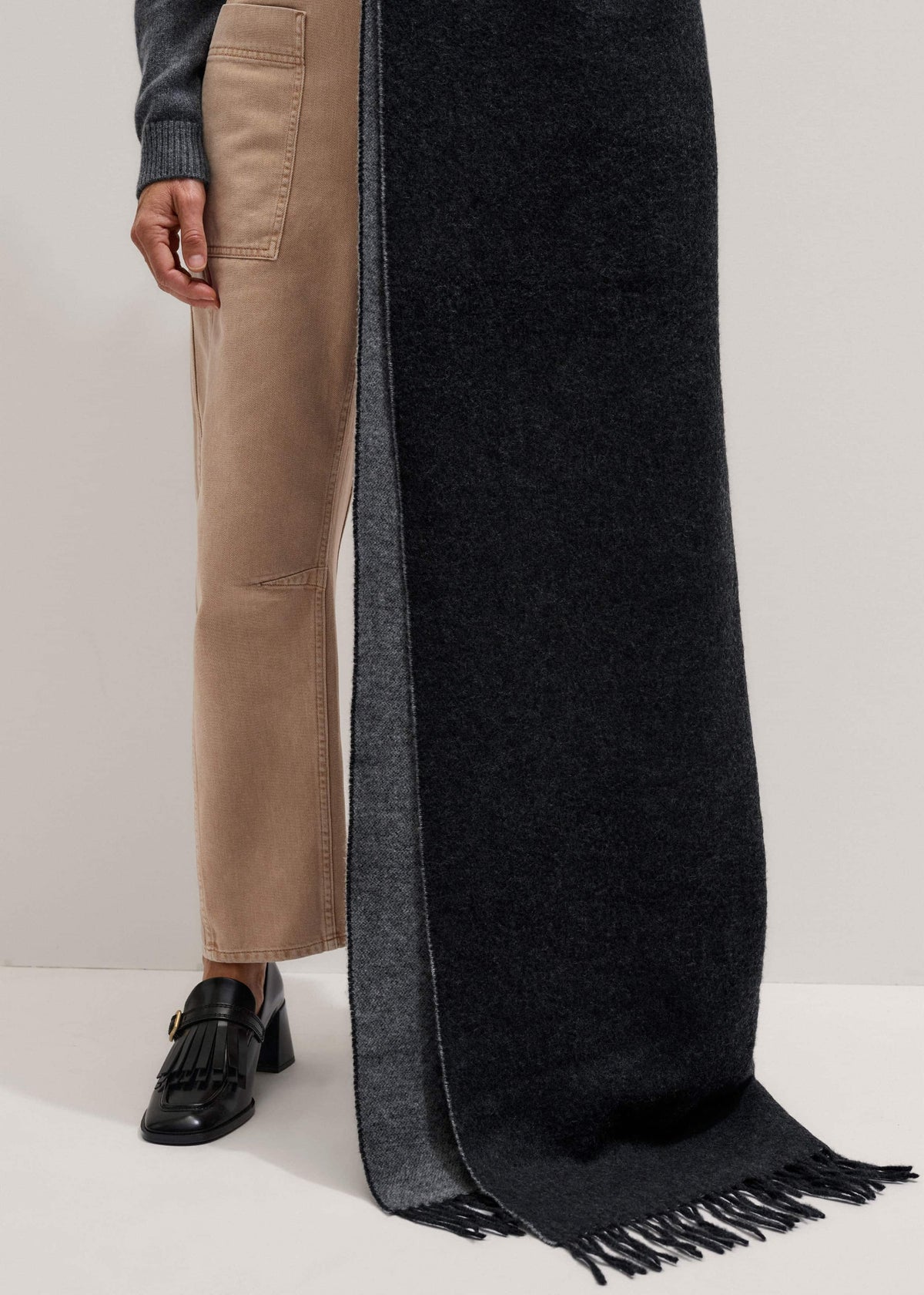 Gray Cashmere Blend Travel Scarf | ME+EM
