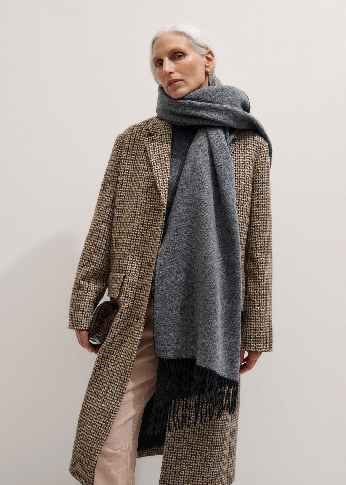 Gray Cashmere Blend Travel Scarf | ME+EM