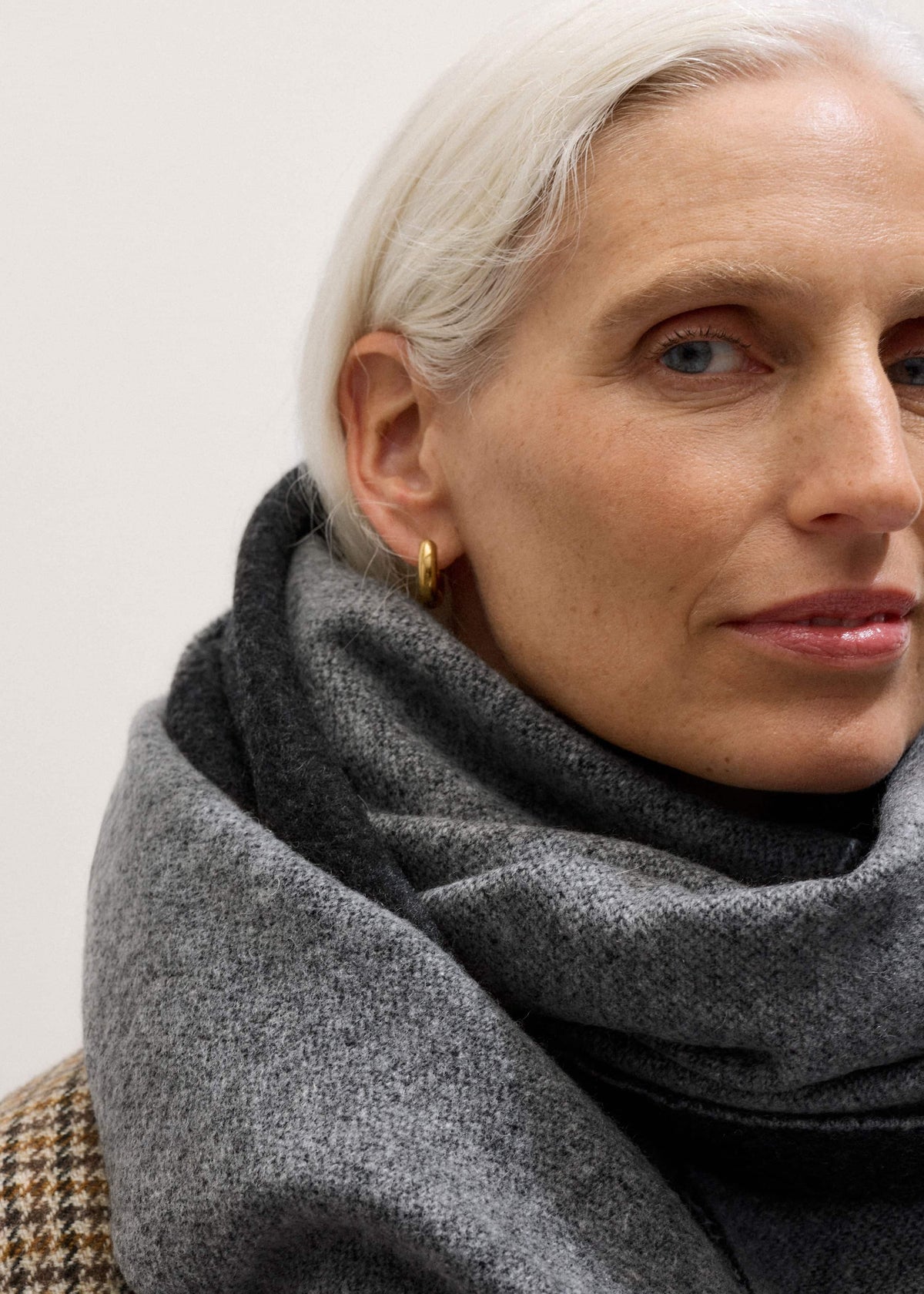 Gray Cashmere Blend Travel Scarf | ME+EM