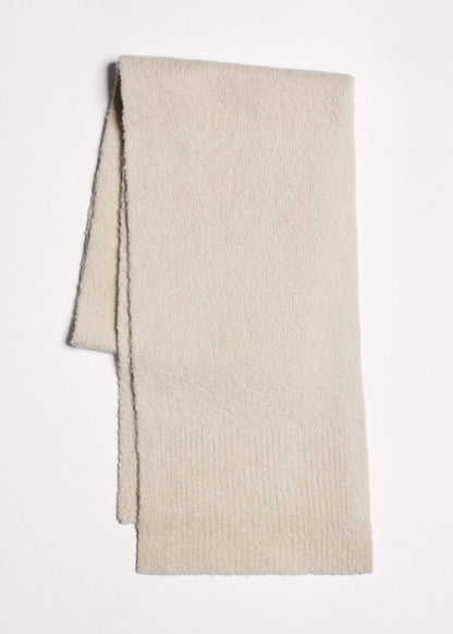 Oatmeal Merino Wool Bouclé Knit Scarf | ME+EM