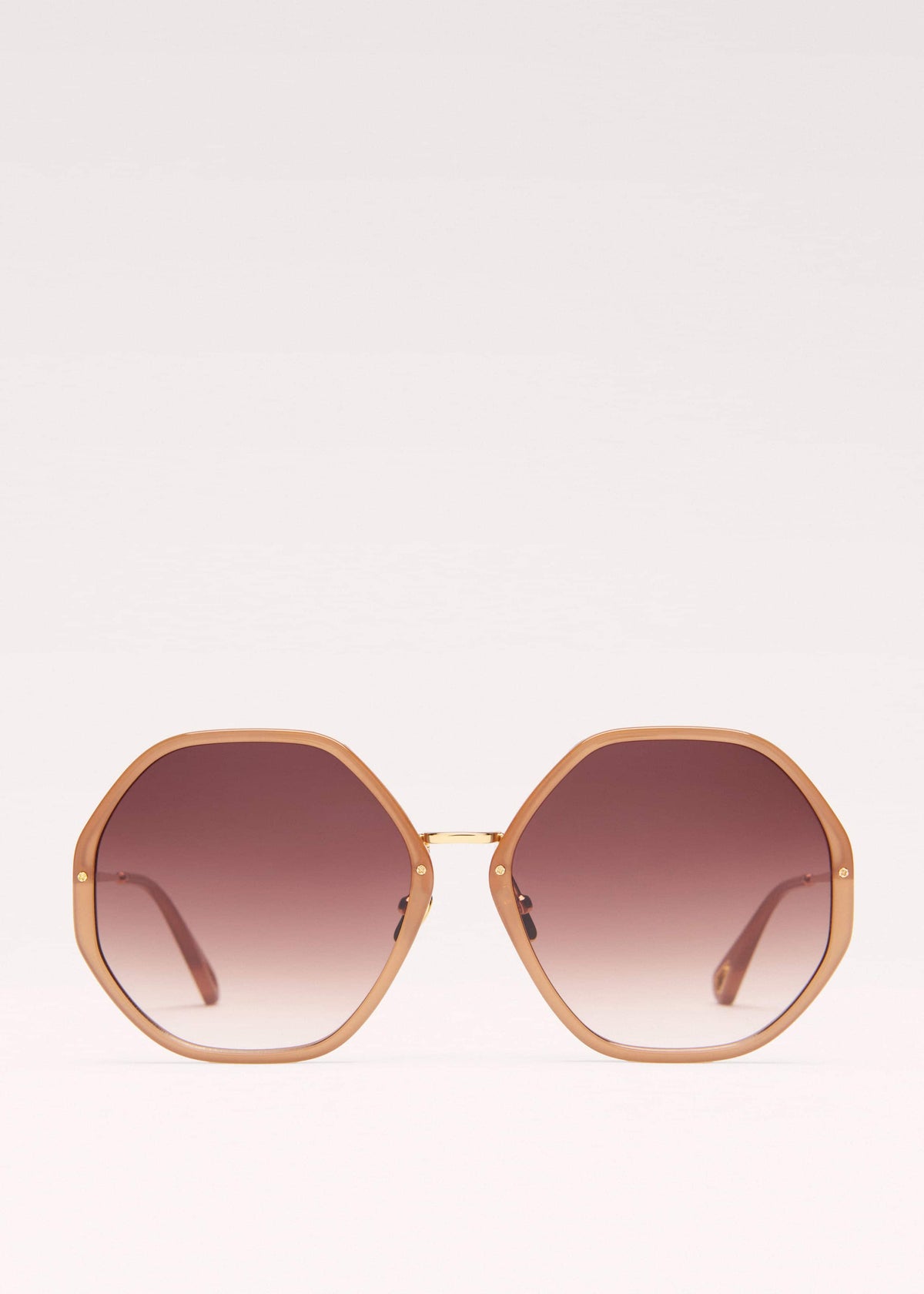 Smokey Nude Heptagonal Frame Sunglasses | ME+EM
